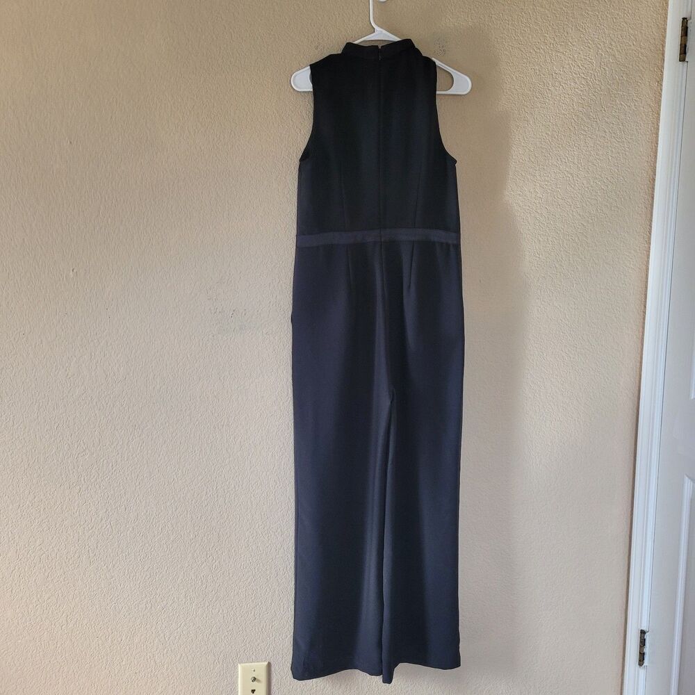 Banana Republic Wide Leg Sleeveless Jumpsuit Trousers Size 6 Tuxedo Tie Neck Nwt - Picture 8 of 8
